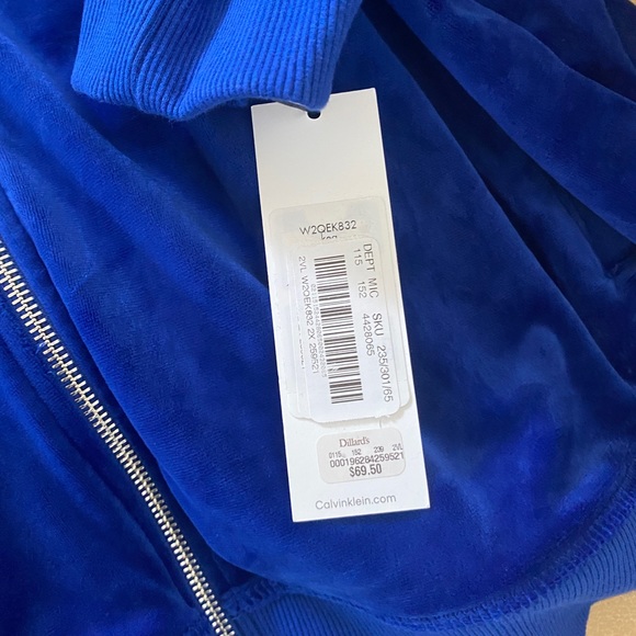 Size 2X NWT Calvin Klein Velour Zip front Jacket - Picture 2 of 9